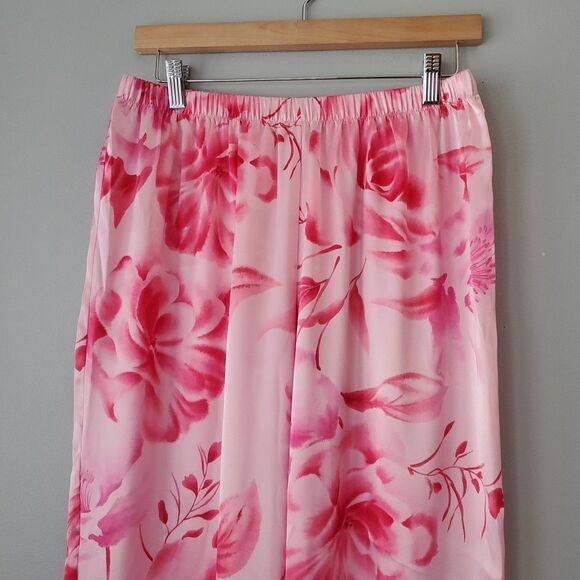 Inner Most Pink Floral 2-Piece Vintage Lightweight Satin Pajamas Womens Medium - Picture 6 of 11